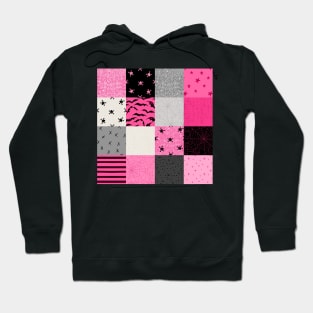 Skulls n Webs Patchwork in Hot Pink Hoodie